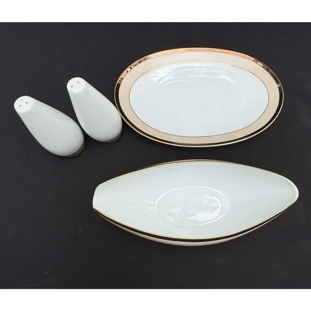 Vintage 1960’s Sango Trousseau China Gravy Boat & Salt Pepper Shakers EUC -A84